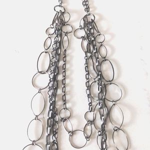 NWT Layered Bubble Necklace in Hematite
